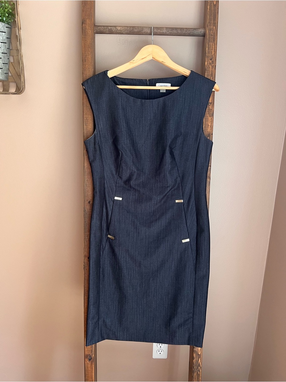 Calvin Klein Dark Navy Sleeveless Sheath Dress